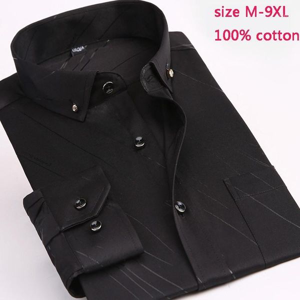 

new arrival balck fashion autumn comfortable shirts casual 100% cotton men long sleeve plus size -5xl6xl7xl8xl9xl1, White;black