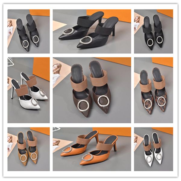 

designer party wedding shoes luxury lady sandals fashion dress high heel pointed shoes jkashfqwfnkalnf, Black
