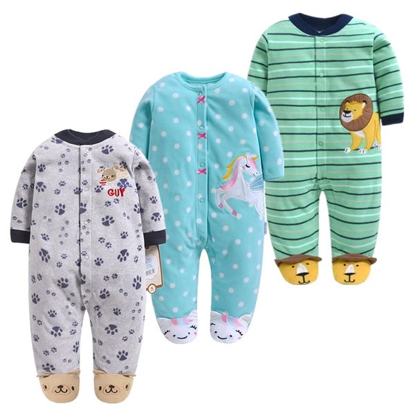 Новые Baby Spring Boys Одежда Новорожденные Rombers Baby Girl Комбинезон Теплый Флис Детский Комбинезон 0-12 м Девшая детская одежда LJ201023