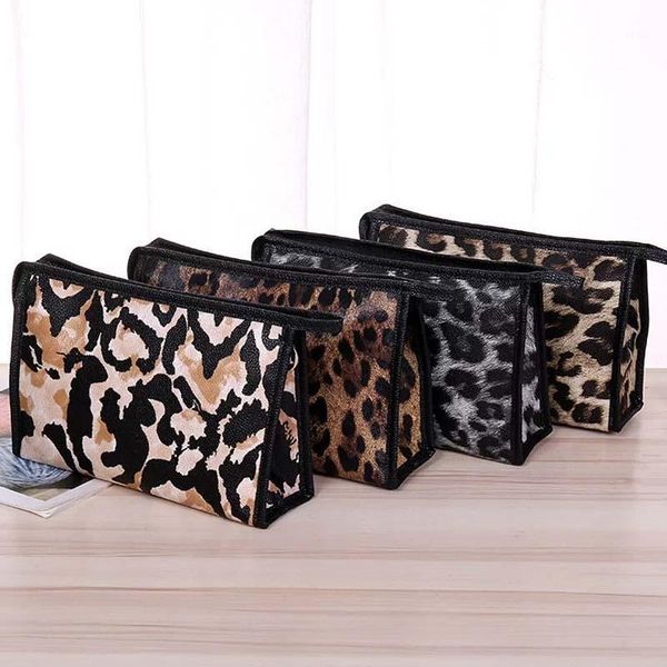 

1 pc women leopard cosmetic bag travel makeup bag waterproof makeup pouch toiletry organizer dropshipping1
