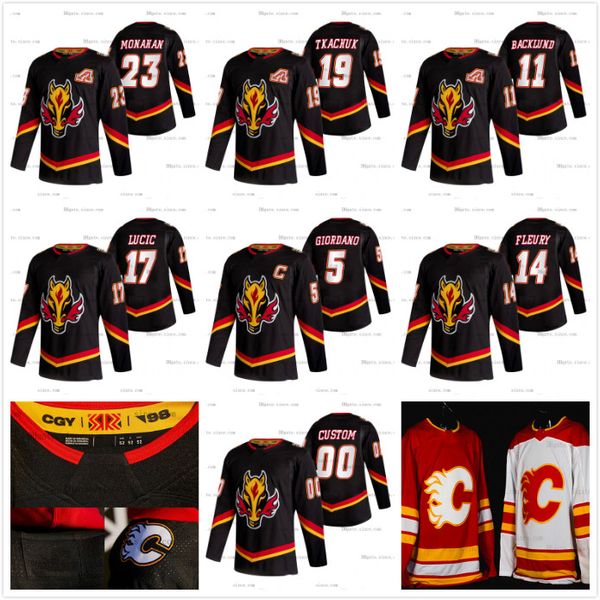 

matthew tkachuk youth 2021 reverse retro calgary flames jarome iginla johnny gaudreau markstrom monahan sam bennett lindholm giordano jersey, Black;red