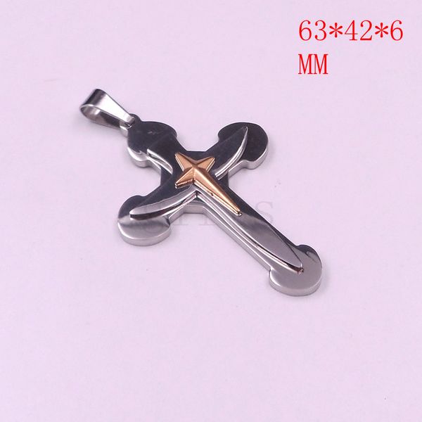

fashion cross pendant round chain necklace silver men's and gold tone