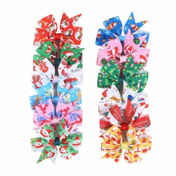

with christmas grosgrain ribbon bows clip girls snowman baby girl pinwheel clips hair pin accessories gift haiaw6h