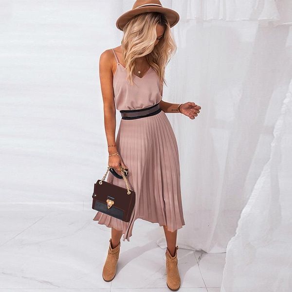 

new women spaghetti strap dress leopard chiffon v-neck elegant a line office pleated skirt vintage sundress ladies party dress, Black;gray