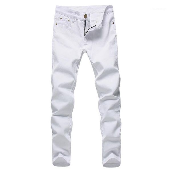 

2019 new men stretch jeans fashion white denim trousers for male spring and autumn retro pants casual men's jeans1, Blue