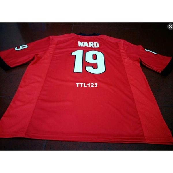 

3740 #19 hines ward georgia bulldogs size s-4xl red black white college jersey or custom any name or number jersey