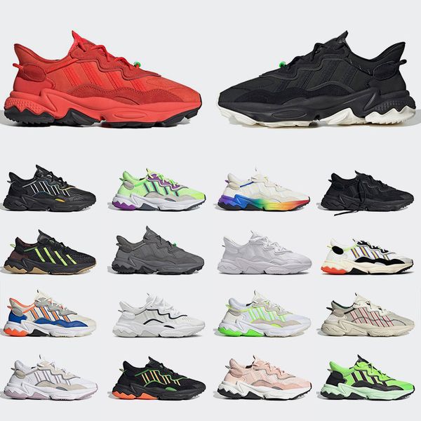

new 2021 ozweego men women running shoes bliss bold orange cloud white black mystery brown pride mens trainers outdoor sports sneakers