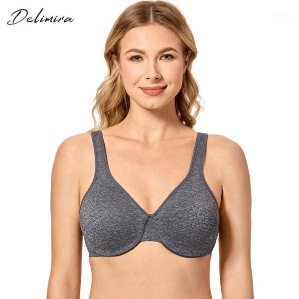 

bras women's seamless non-padded full coverage underwire large busts smooth minimizer bras1, Red;black
