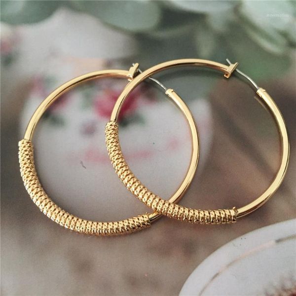 

2020 new big circle round hoop earrings for women's fashion statement golden punk charm earrings party jewelry1, Golden;silver