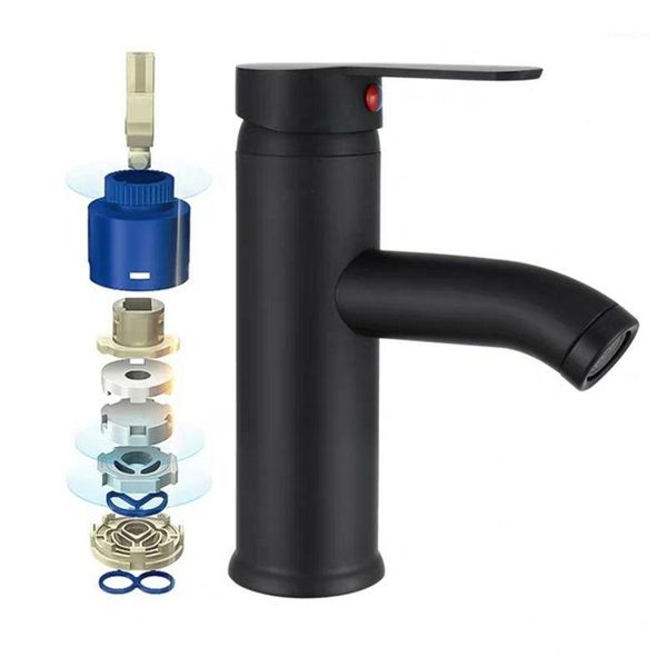 

single handle bathroom basin faucets cold/mixer basin sink tap black1
