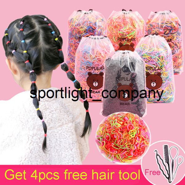 

2000pcs/pack colorful elastic hair bands for woman hair rope small disposable rubber bands ponytail holder hair accessories, Slivery;white