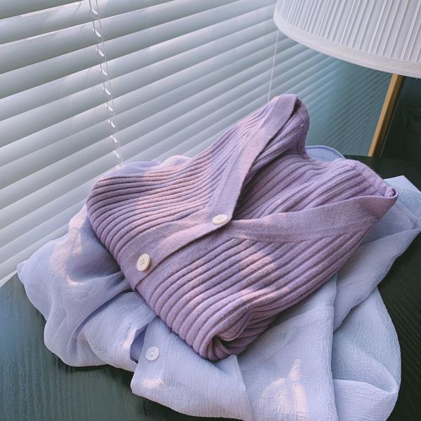 

2020 women autumn casual avocado purple soft knit cardigan cropped knit soft sweater vintage knit cardigan c1121, White;black