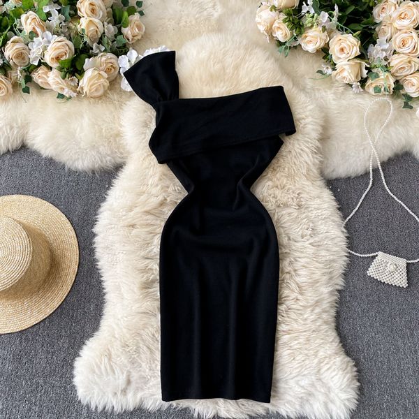 

2021 new female singiny shoulder in sling mesh thin back pencil solid dressed without short sleeves rh46, Black;gray