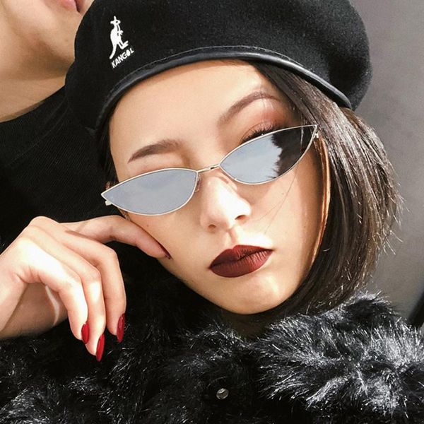

sunglasses cute ladies cat eye women metal frame 2021 fashion vintage gradient sun glasses for female uv400 shades, White;black