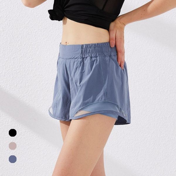 

yoga outfits mesh sports shorts loose summer quick dry running fitness pants inner elastic high waist, White;red