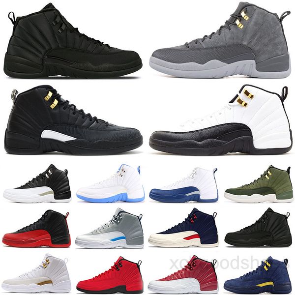 

12 12s men basketballs shoes jumpman black dark concord university gold reverse flu game white dark grey indigo cny sport mens sneakers ht7m
