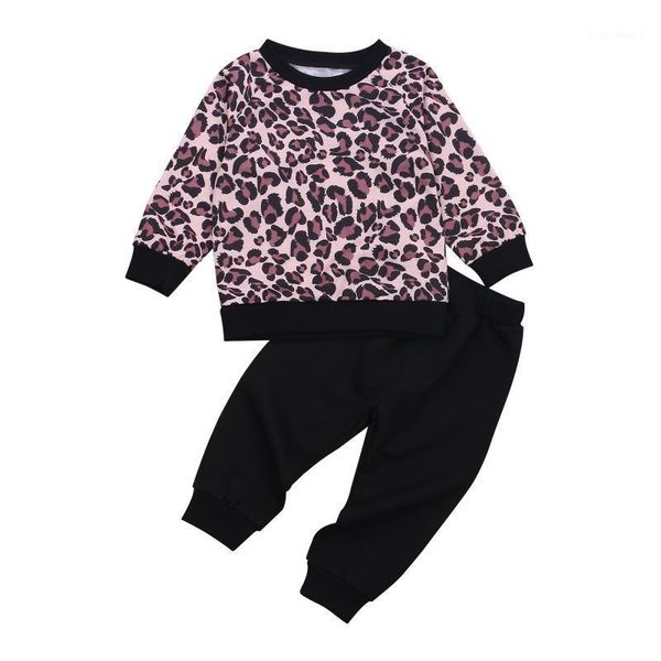 

baby girls long sleeves leopard set1, White
