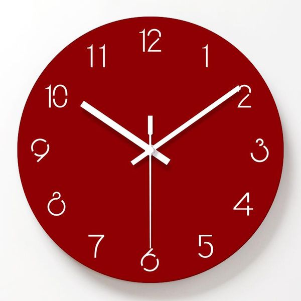 

wall clocks nordic 12 inch red color creative modern silent movement home decor