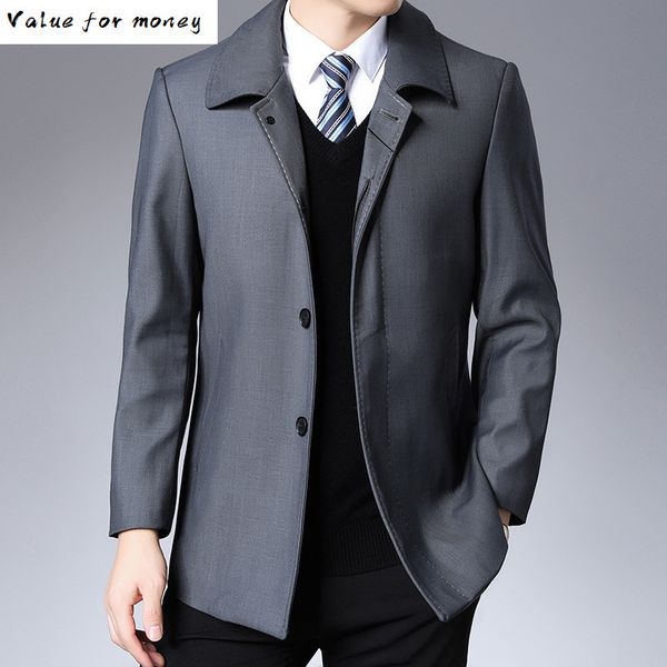 

2020 wholesale spring fashion versatile casual men's coat middle aged loose dad's men's windbreaker jacket c1118, Black;brown