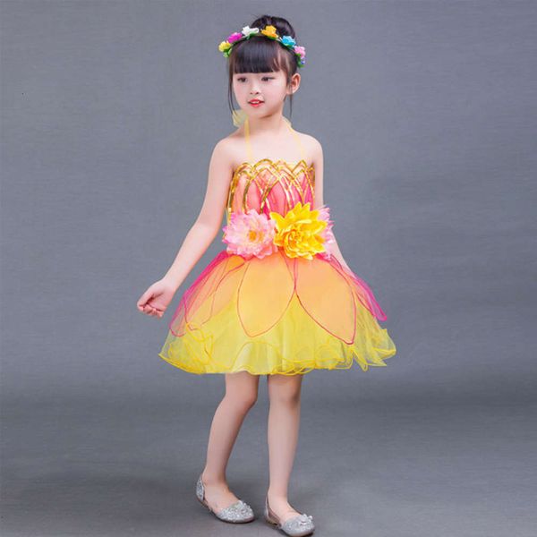 

summer girls' new shawl skirt performance drs korean children's wear, Blue