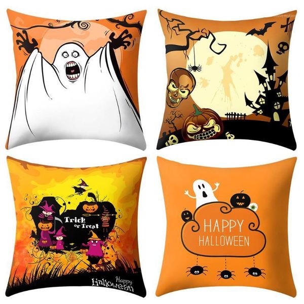 

4pcs halloween print pillow case polyester sofa car cushion cover home decor halloween decorations for home funda cojin 9171
