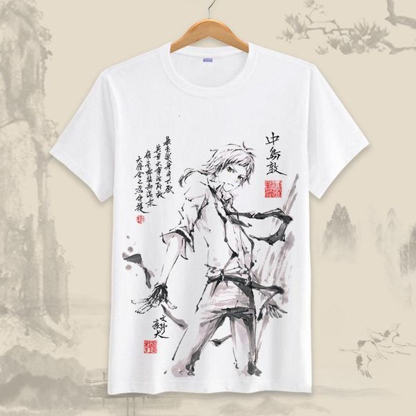 

anime bungou stray dogs t shirt chuuya nakahara t-shirt short sleeve tee shirt men women cotton tshirt, White;black