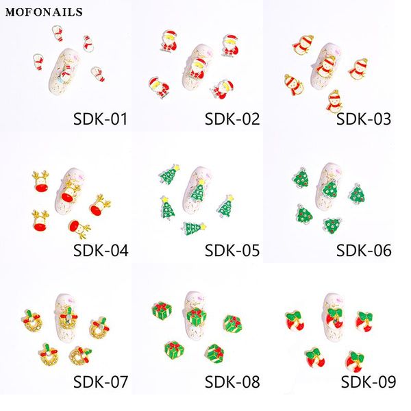 

nail art decorations metal alloy charm decoration 100pc/bag metallic accessory snowman santa grandpa gold 3d and rhinestone, Silver;gold