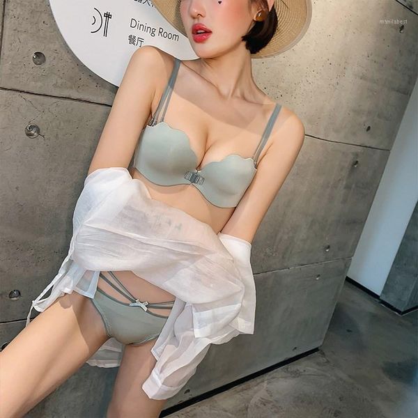 

women no steel ring lingerie wireless front buckle push up bra seamless underwear strapless invisible female push up bra1, Red;black