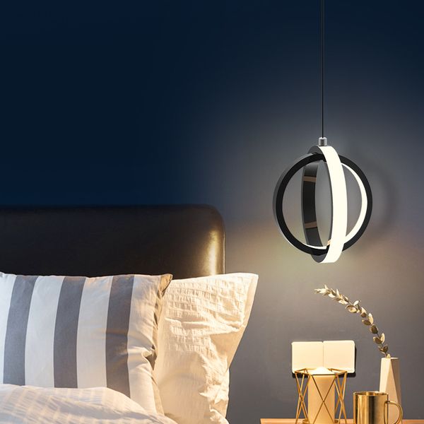 Nordic Bedside Pequeno Candelabro Luzes Quarto Simples Single Cabeça Cabeça Ligação Quarto Quarto Quarto LED Pingente Lâmpadas
