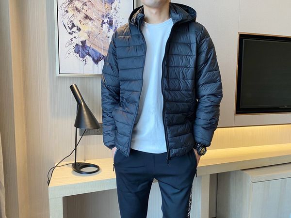 

2021 fashion men's cotton coat lightweight jacket winter new warm three leaf letter printing parkas clothing black trend, Black;brown