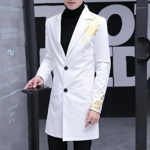 

faux men european american trench coats long sheepskin jacket male leather coat winter style1, Black