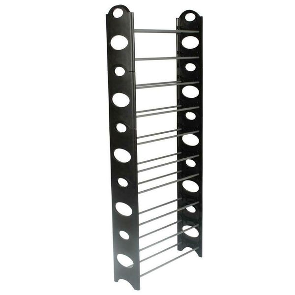 

10 tiers 30 pairs standing metal shoe shelves shelf rack storage tower organizer