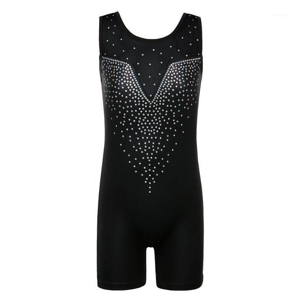 

baohulu girls ballet costume kids sleeveless gymnastics leotard sparkle black sequins dance wear toddler ballerina unitard1, Black;red