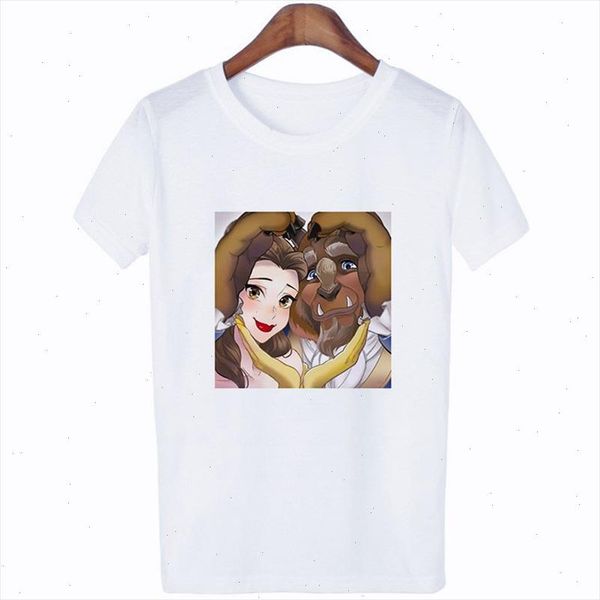 

zoganki cartoon print women t shirt summer short sleeve tee funny female tee shirts fashion women graphic t shirts, White