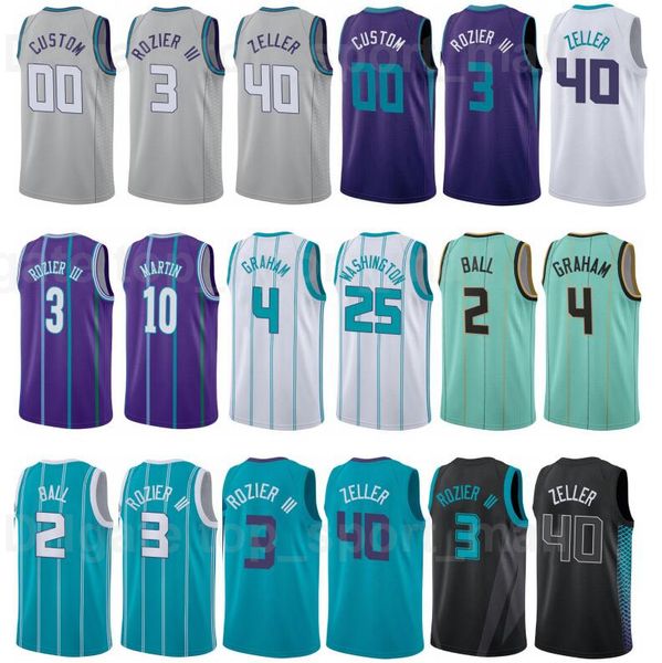 

printed basketball miles bridges jersey 0 bismack biyombo 8 cody zeller 40 cody martin 11 caleb martin 10 city earned edition blue green, Black;red