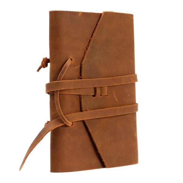 

notepads classic leather notebook antique diary journal with handmade binding rope for gift (brown), Purple;pink
