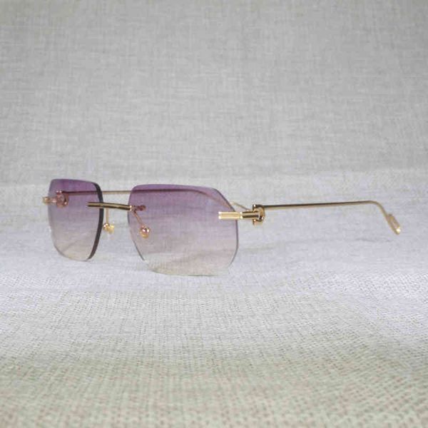 

2022 factory wholesale model lens shape rimless men accessories outdoor clear metal frame for reading eyeglasses shades women sunglasses, White;black
