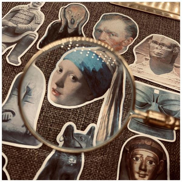 

22pcs retro art museum creative stickers diy scrapbook hand book decorative stickers