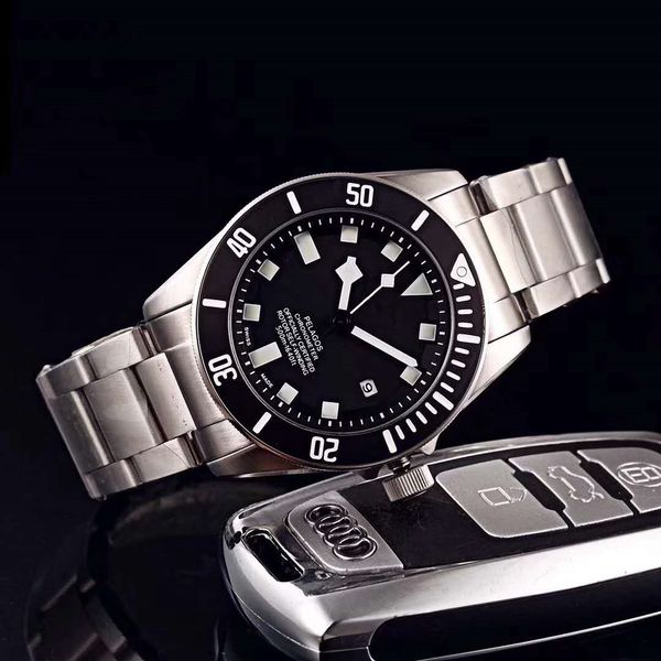 

325 men mechanical wristwatch stainless steel watch brand sapphire glass men watches, Slivery;brown