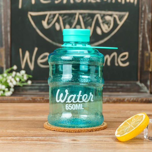

650ml cute mini bottle creative bucket water cup large capacity plastic cup portable sealed leakproof wmtnok