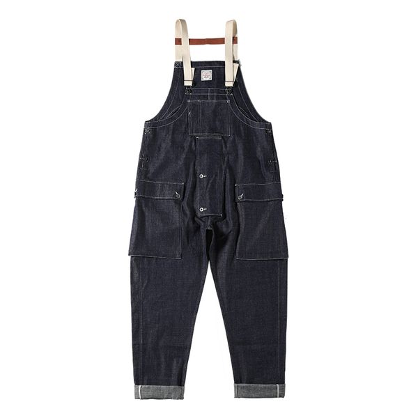 

red tornado naval dungaree army vintage 12oz denim male jumpsuit set loose eqh5, Black