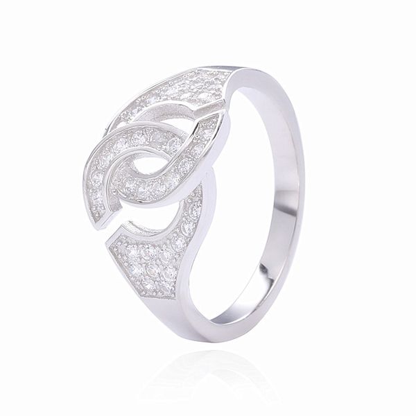 

moonmory 925 for women and man french popular handcuff shape ring sterling silver jewelry making q1219, Golden;silver