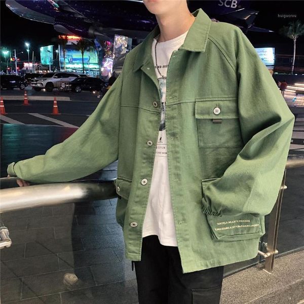 

zogaa 2019 autumn new japanese style tooling men's jackets trend youth loose casual coats solid color male fashion jackets1, Black;brown
