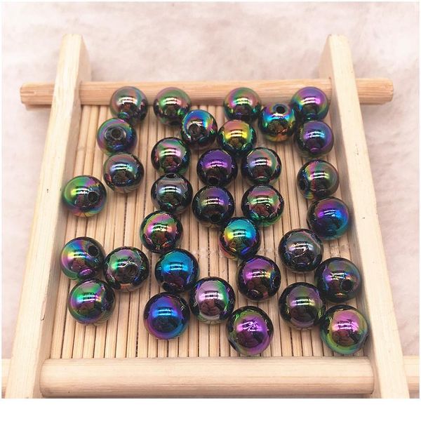 

wholesale 50pcs/lot 8mm mixed shiny ab round loose acrylic spacer beads charms diy jewelry makeing pr jllnzc, Crystal