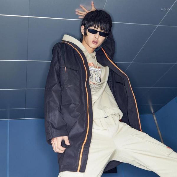 

men's jackets metersbonwe 2021 spring autumn streetwear jacket fashion parka coat man casual brand men hip hop street1, Black;brown