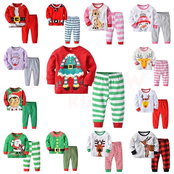 

2019 christmas pajamas for girls sleepwear kids pajamas children's pajama for boy warm pyjamas kid noel girl child christmas pjs lj2012, Blue;red