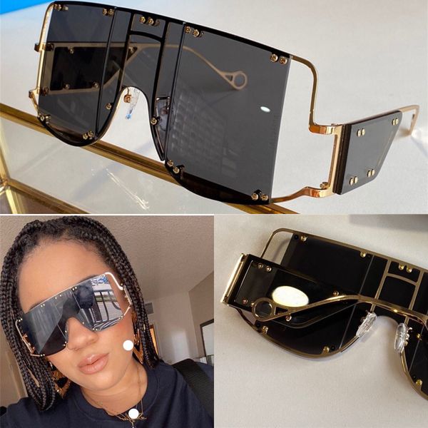 

new fashion avant-garde sunglasses special design large frame protection uv400 square goggle light color decorative eyewear, White;black