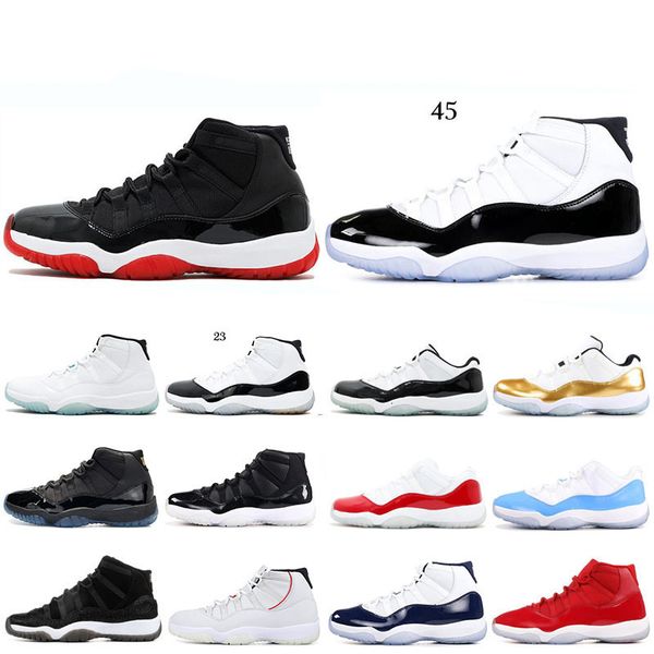 

11 11s mens basketball shoes concord 45 cap and gown prom night gym red bred gamma blue women hot