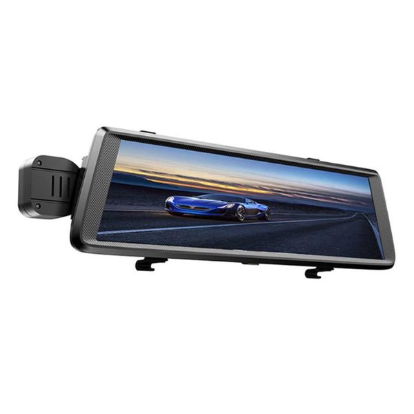 

portable 10in 1080p dash cam stream media car video camera dvr driving recorder rearview mirror