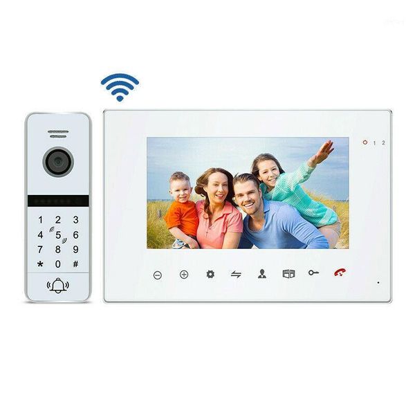 

7 inch recording monitor 720p ahd tuya wi-fi sip video door phone intercom code rfid doorbell remote unlock via phone1